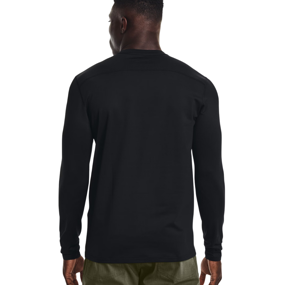 Maglia UNDER ARMOUR a maniche lunghe nera - BASE-TACT NECKLINE indossato retro