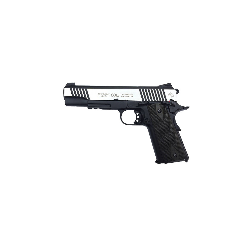 Colt 1911 Rail Gun Co2 - Bicolore Nero/Argento