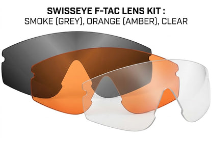 Maschera Tattica Balistica Swisseye F-Tac | Con 3 Lenti e Clip RX