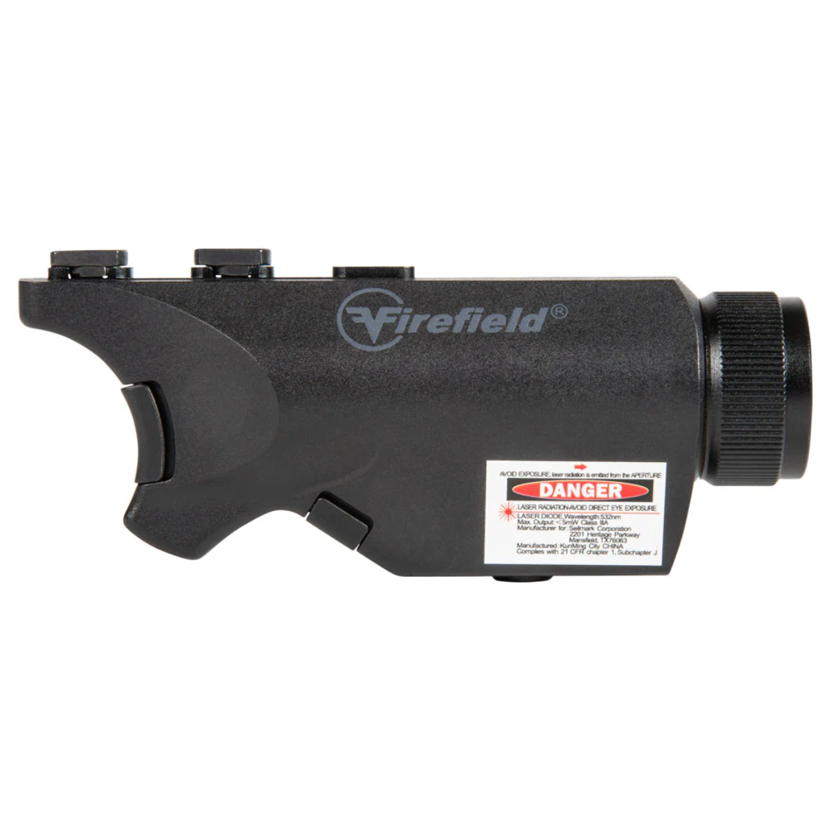 Foto laterale della torcia tattica Firefield Rival XL Foregrip MLOK con laser