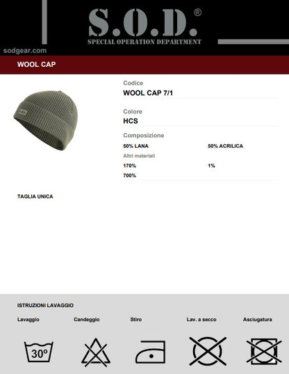 Berretto in Lana SOD Woolcap - HCS - Serie 7