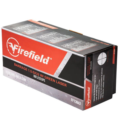 Scatola Firefield ottica Barrage 1.5-5x32 + laser verde