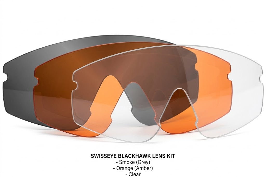 Occhiali Tattici Swisseye Blackhawk – Occhiali Militari Balistici con 3 Lenti Intercambiabili