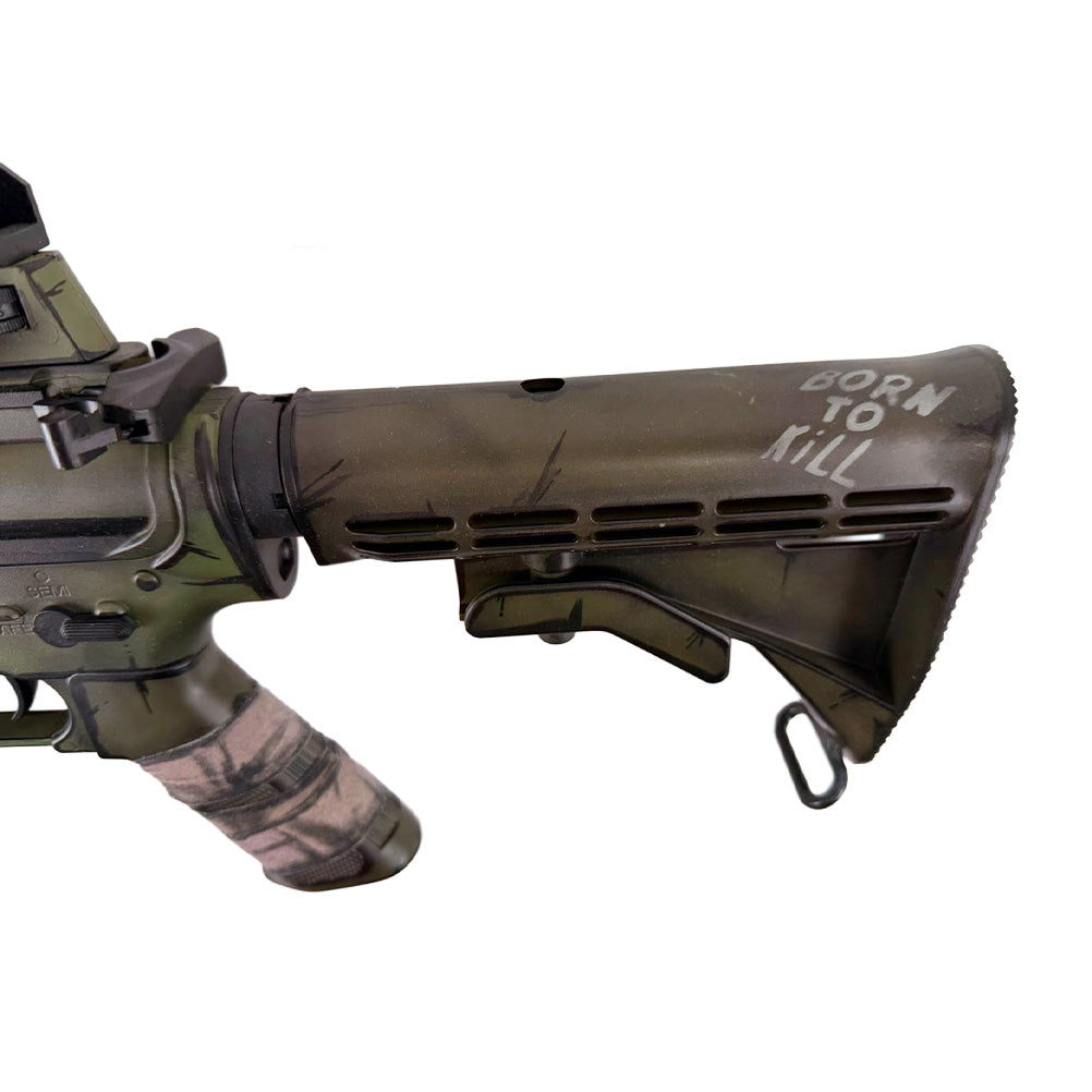 dettaglio del calcio del fucile custom M4A1